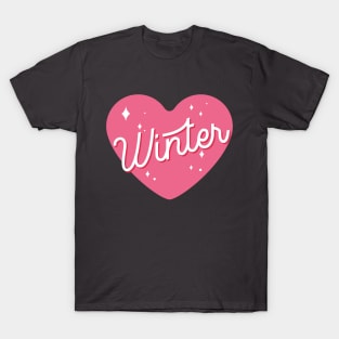 AESPA Winter name heart MY text typography | Morcaworks T-Shirt